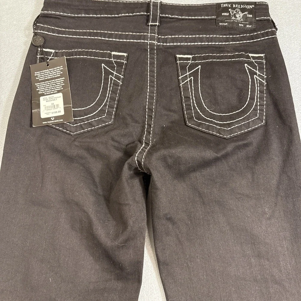 JEANS BOOTCUT True Religion BECCA Women's‎ 33 Mid Rise  NWT BLACK